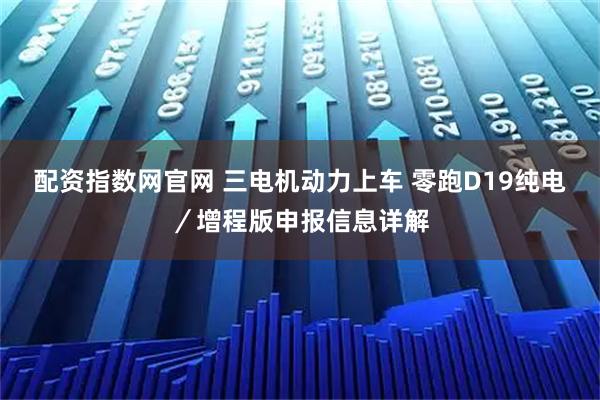 配资指数网官网 三电机动力上车 零跑D19纯电／增程版申报信息详解