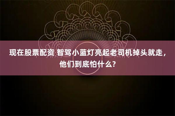 现在股票配资 智驾小蓝灯亮起老司机掉头就走，他们到底怕什么?